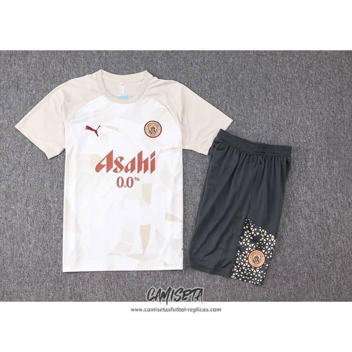 Chandal del Manchester City 2024-2025 Manga Corta Amarillo - Pantalon Corto